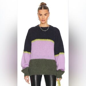 Cordova Revolve Arosa oversized striped knitted Sweater in Lilac  small
